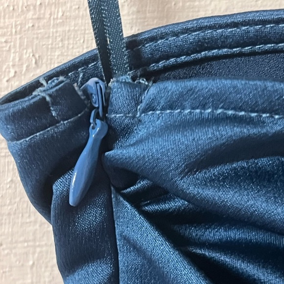 Pretty Little Thing Blue One Shoulder Midi Dress Wedding Guest Night Out Size 4 - Picture 6 of 8